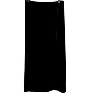 Vintage Ann Taylor Silk Blend Black Velvet Maxi Skirt Size 6 Whimsigoth Vamp Emo